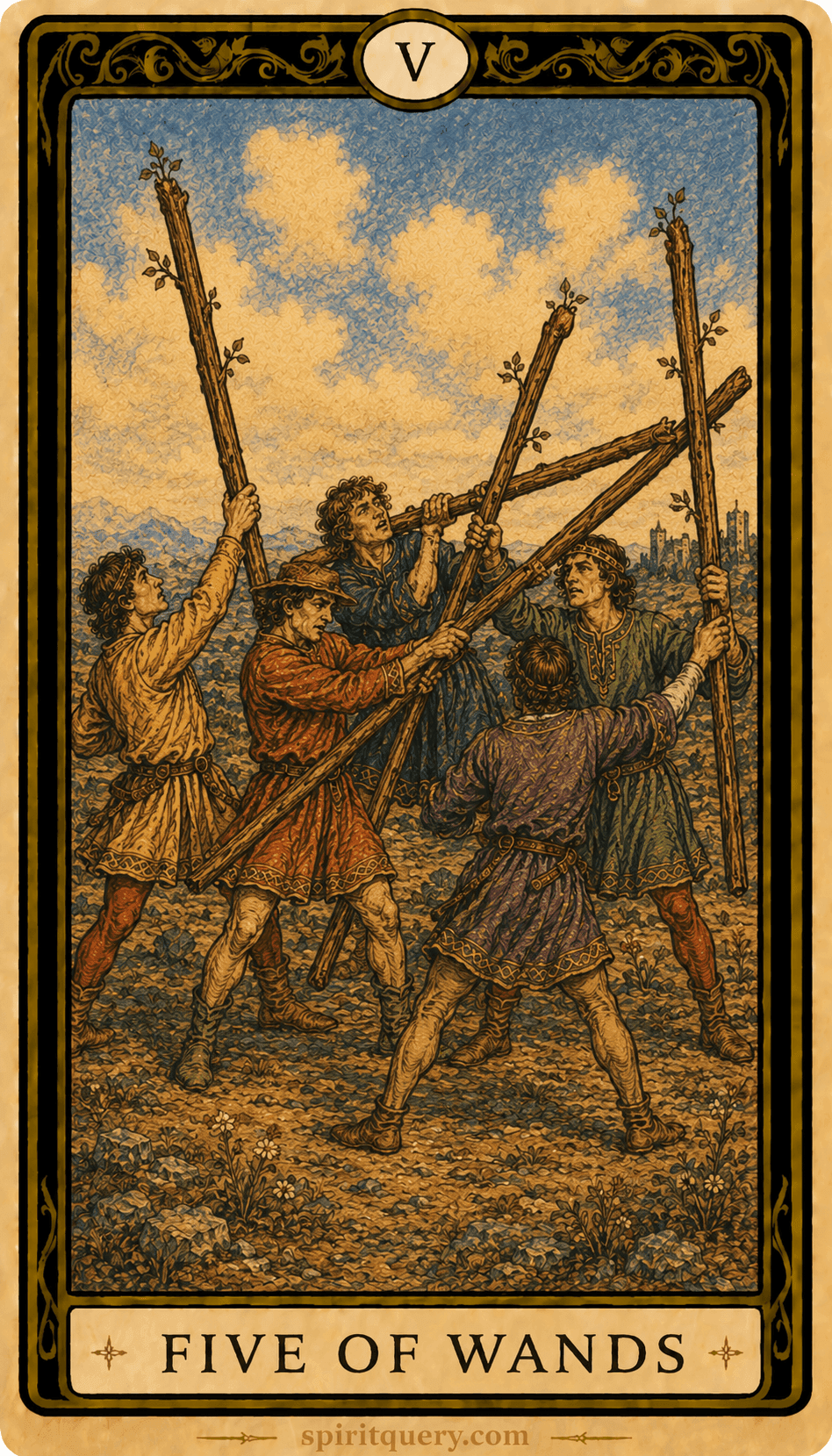 Five of Wands Tarot Card