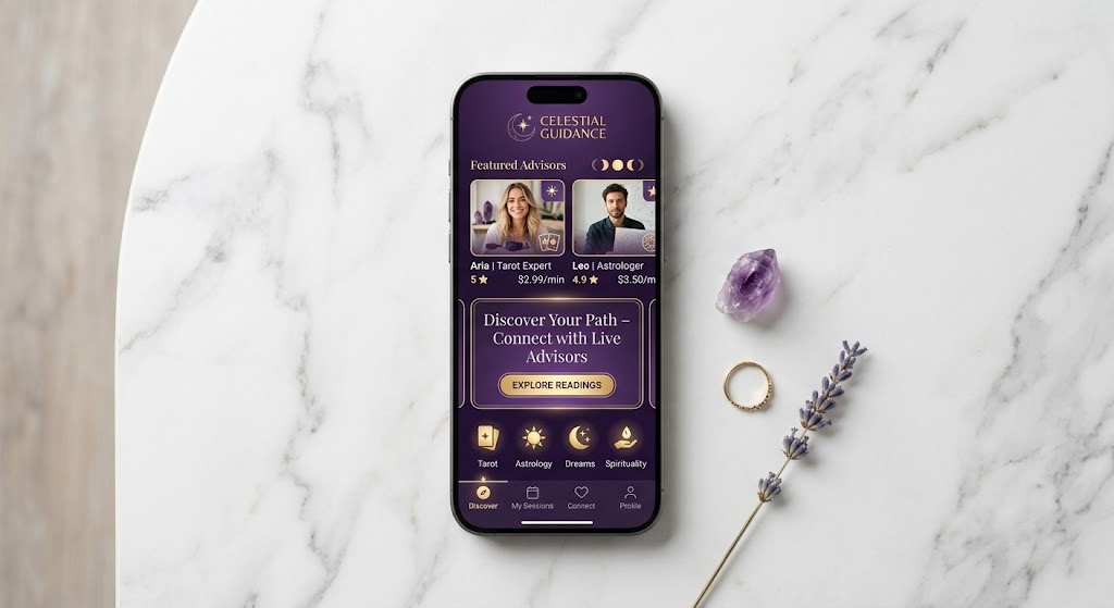 Modern psychic reading app on smartphone — Keen online love reading platform 2026 review