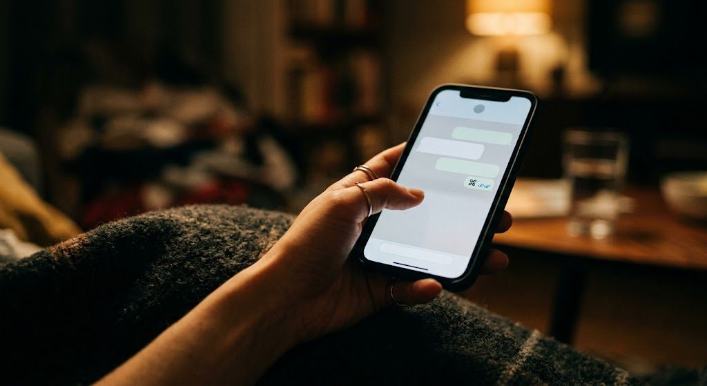 Phone screen showing a message left on read by a Scorpio man
