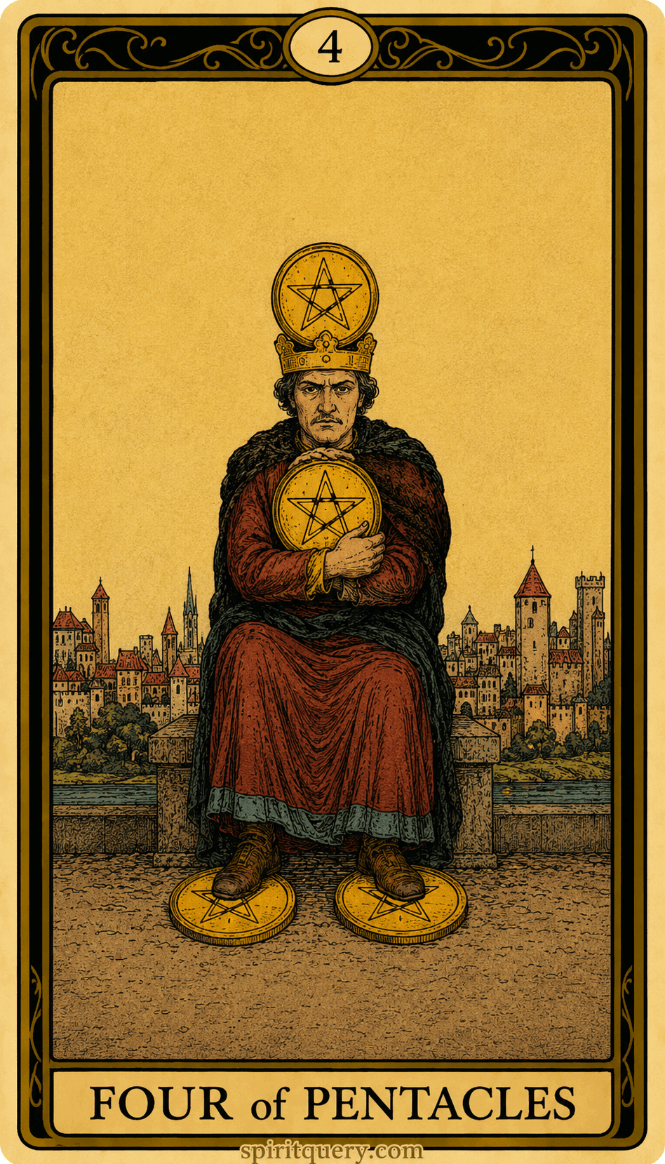 Four of Pentacles Tarot Card