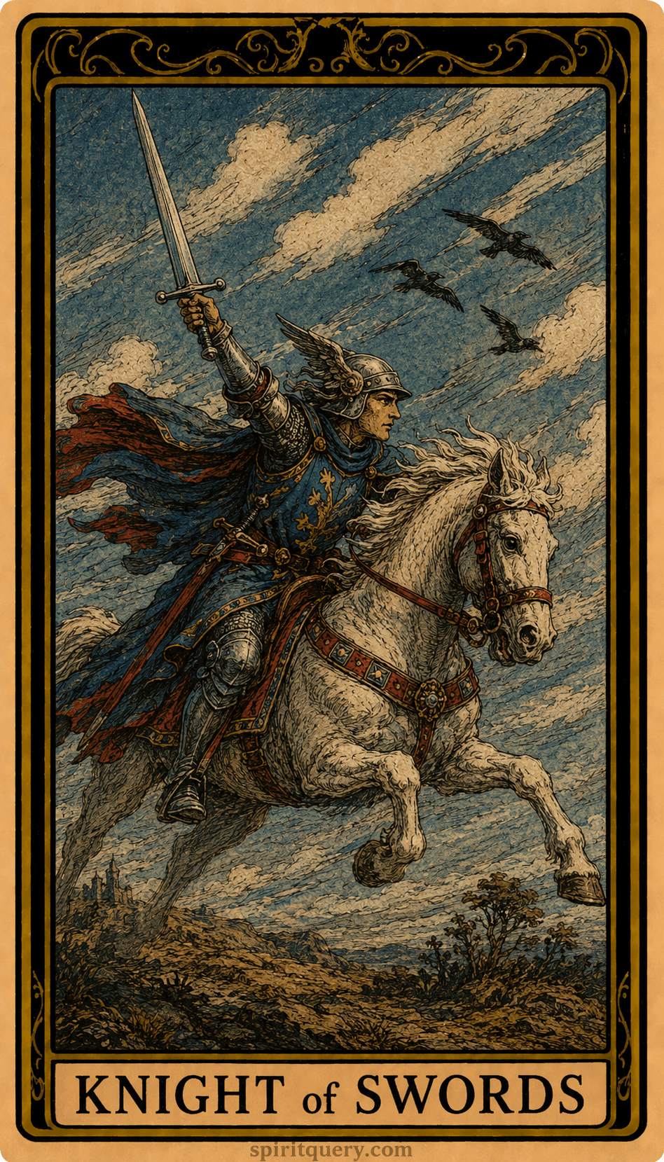 Knight of Swords Tarot Card