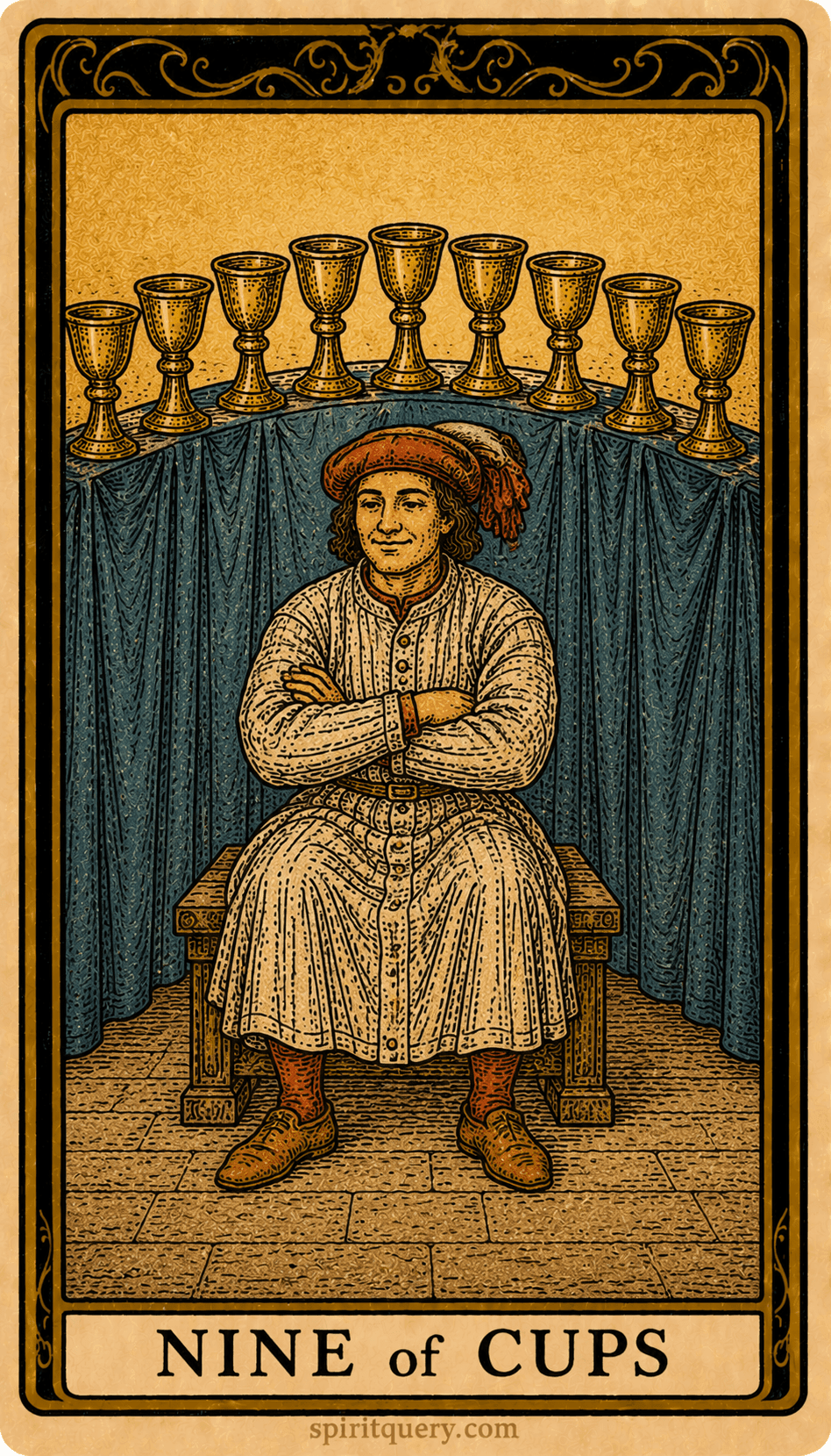 Nine of Cups Tarot Card