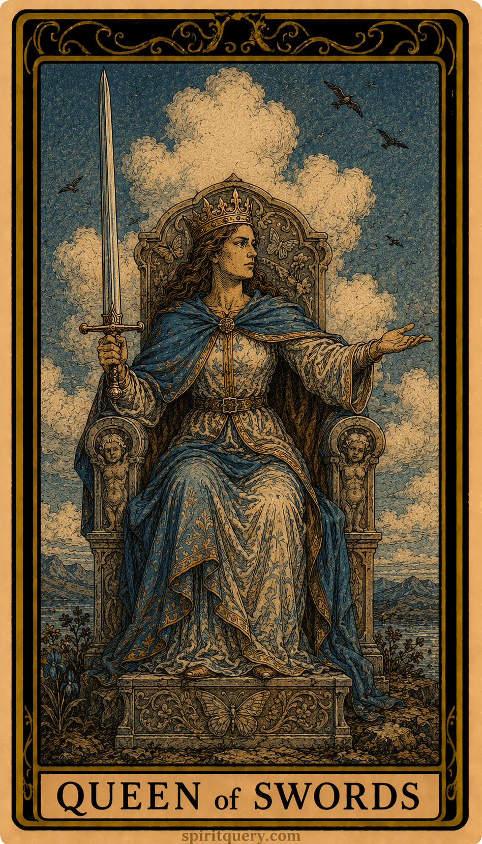 Queen of Swords Tarot Card