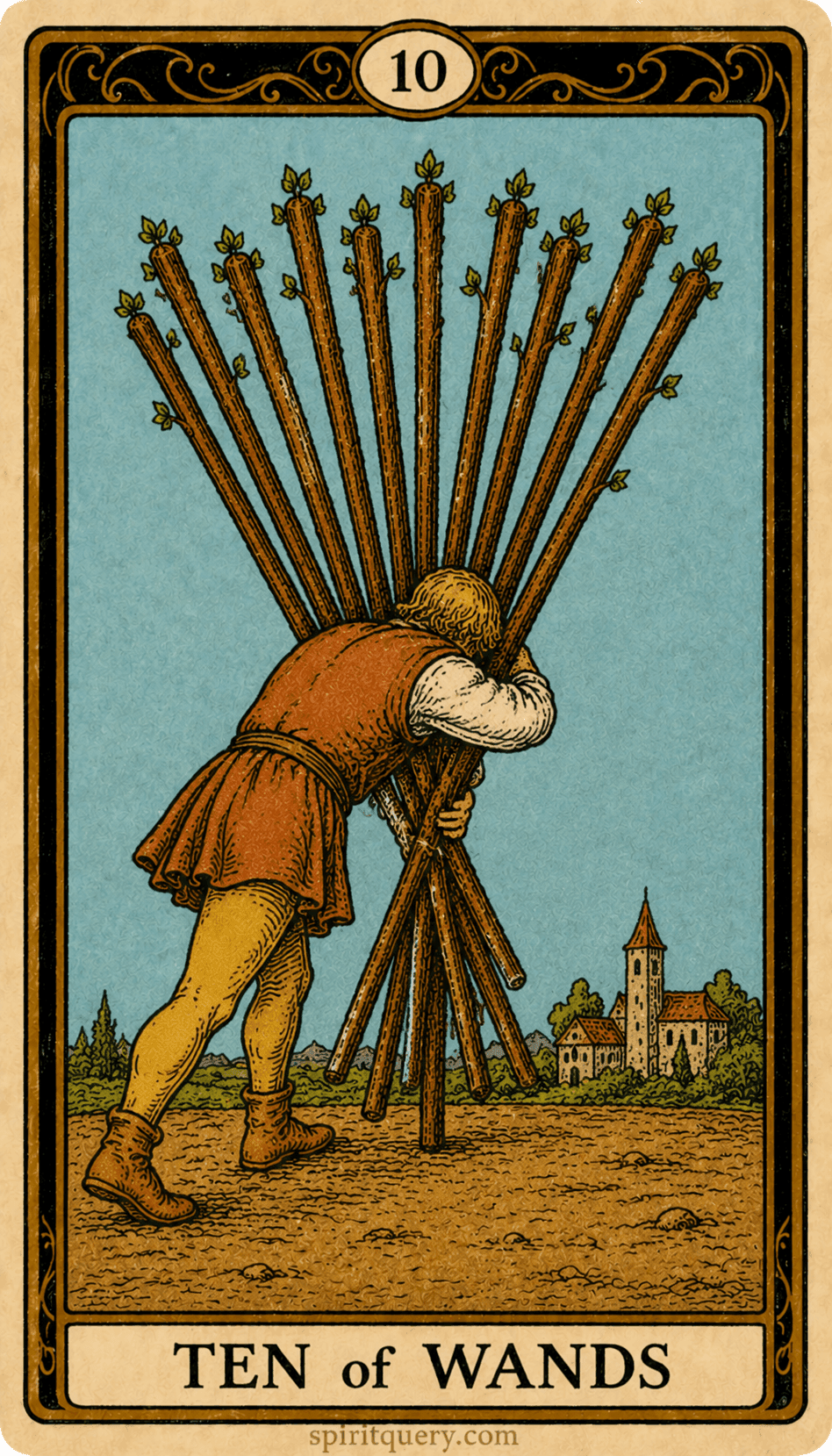 Ten of Wands Tarot Card