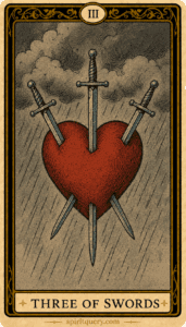 Three of Swords Tarot Card