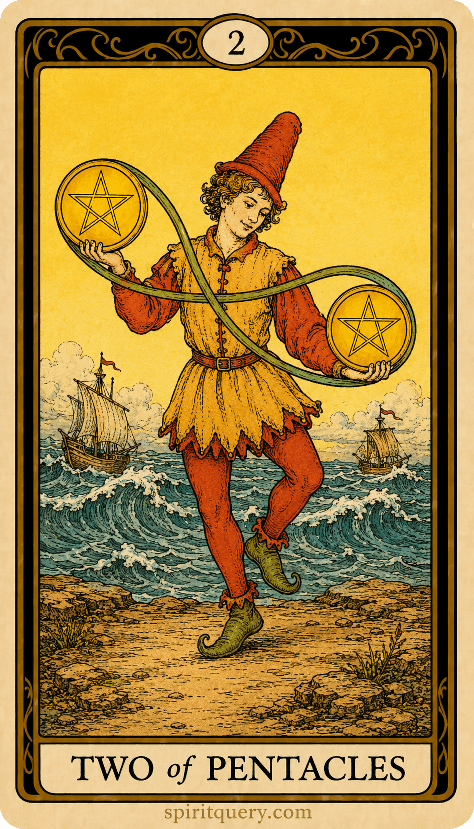 Two of Pentacles Tarot Card