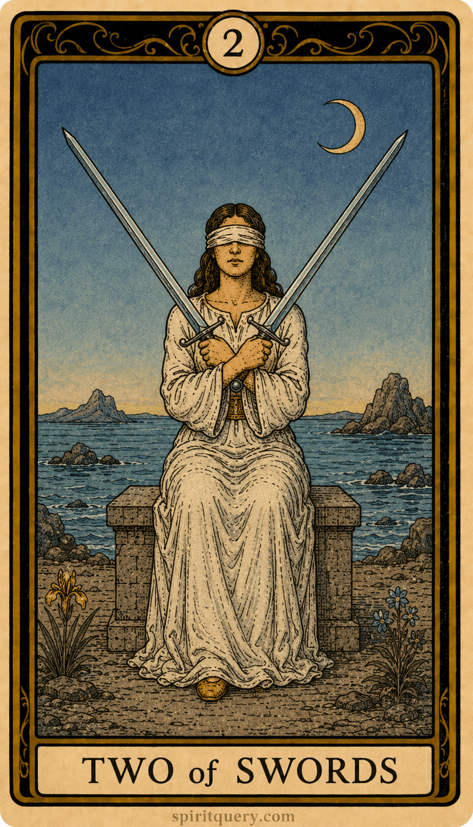 Two of Swords Tarot Card
