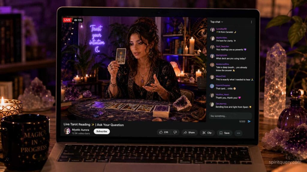 Oranum live broadcast feature – watch psychics for free before booking a session