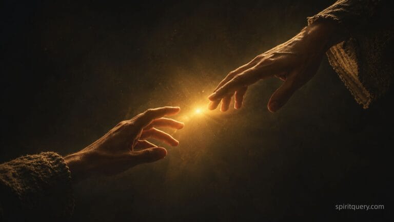 Two hands almost touching representing a twin flame runner and chaser connection